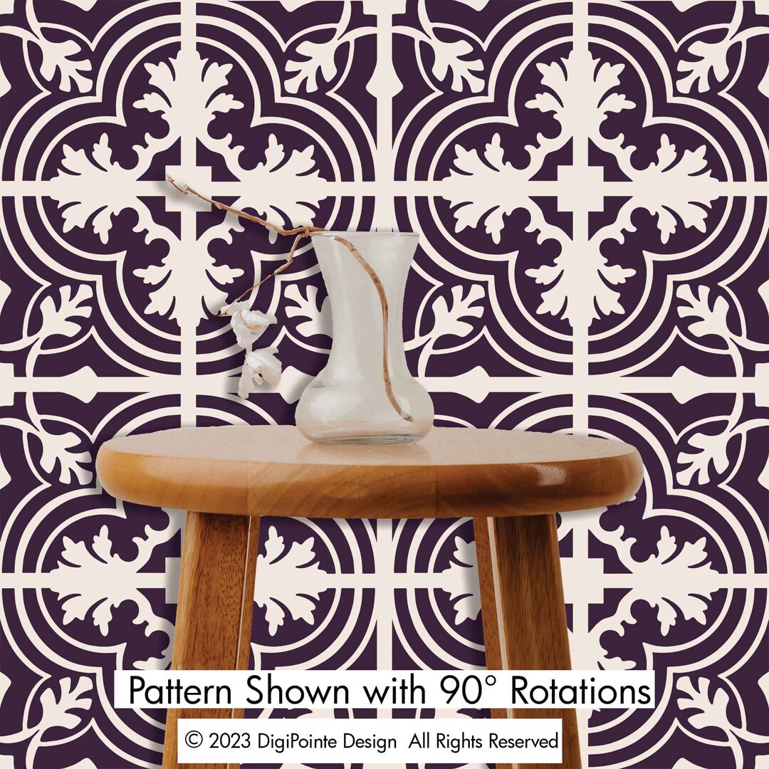 Tile Stencil, Wall Stencil, Patio Stencil, Concrete Stencil, Floor Painting, TILE 27Q Quarter