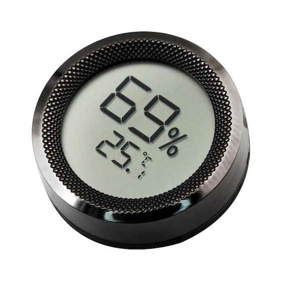 Cigar Humidor Hygrometer Gauge: Built-in Temperature & Humidity Sensors  With Mini Digital LCD Display 