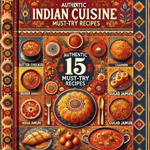 Livro de receitas indianas Pratos vegetarianos Cozinha indiana não vegetariana Livro de receitas indianas com 15 receitas indianas autênticas para amantes da comida