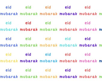 Papel de envoltura de regalo Eid Mubarak, descarga digital