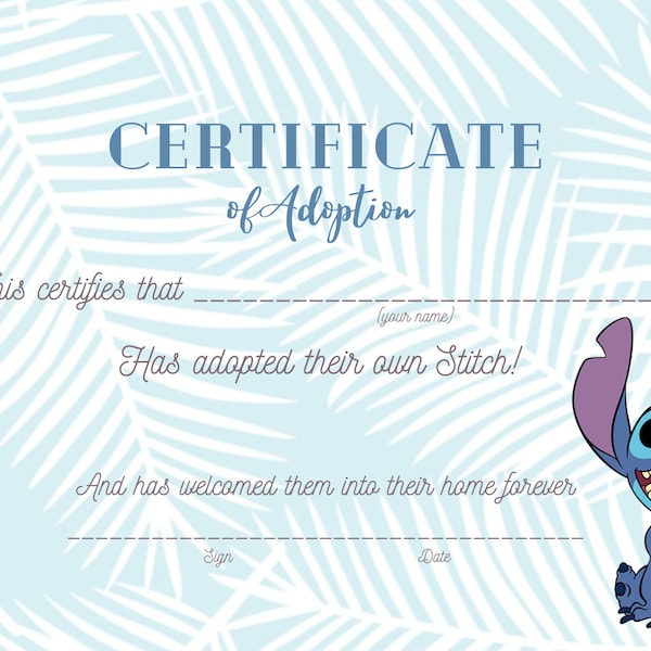 Stitch adoption cards