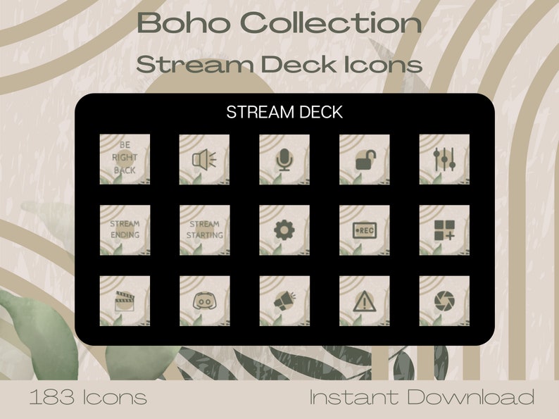 Boho Collection Stream Deck Icons 183 Icons for Elgato Stream Deck - Etsy