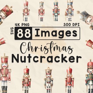 Clipart de quebra-nozes de Natal, clipart aquarela, PNG de Natal, álbum de recortes, artesanato em papel, 4K PNG, pacote de Natal, arquivos digitais