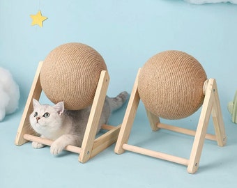 Sisal Ball Scratching Post for Cats| Provides Hours of Fun and entertainment| Perfect for all Breeds and Sizes| Interactive Play & Exercise