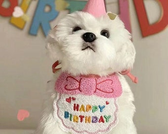 Pet Birthday Dress Up Set in Pink, Blue, Yellow and Purple. This super cute set is a must-have for your dog or cat's bday celebration, 2024