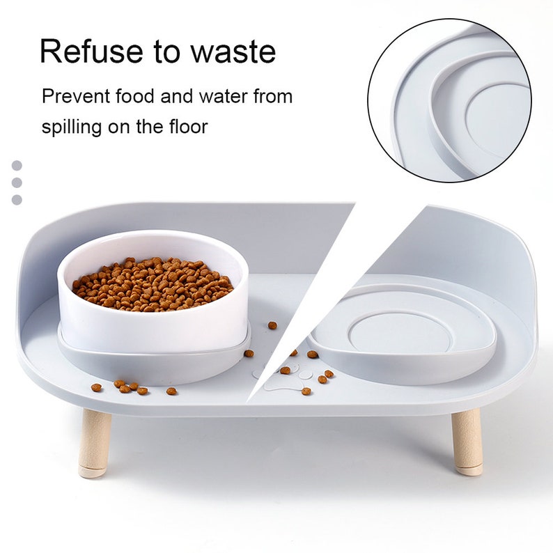 Double Pet Bowl Set For Dogs and Cats. Perfect for their food and water without making a mess. Very easy to use and aesthetic image 2