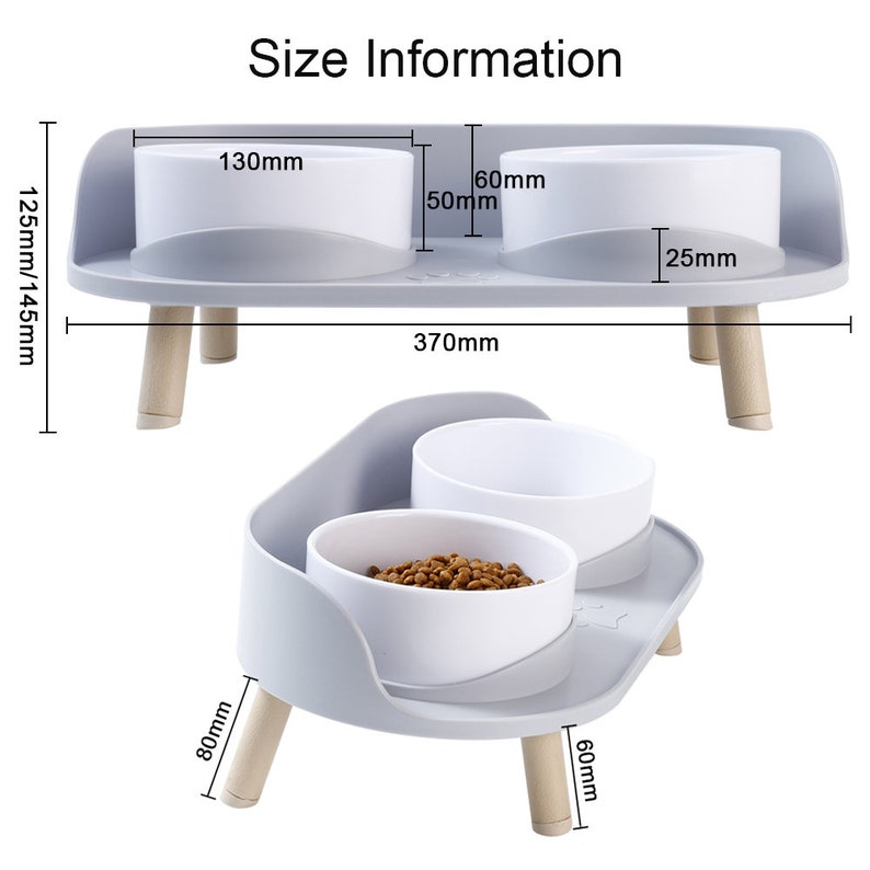 Double Pet Bowl Set For Dogs and Cats. Perfect for their food and water without making a mess. Very easy to use and aesthetic image 4