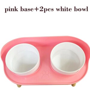Double Pet Bowl Set For Dogs and Cats. Perfect for their food and water without making a mess. Very easy to use and aesthetic image 7