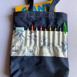 Lined Coloring Bag with Pocket - Pattern and Instructions