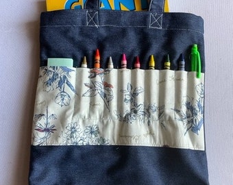 Lined Coloring Bag with Pocket - Pattern and Instructions
