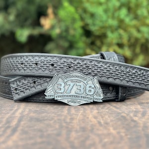 Black and silver buckle and station belt Black Leather Studded Belt with Ornate Silver Buckle and  main image 4