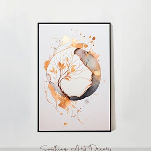 Simple Japandi Kintsugi Zen Enso Circle Wall Art, Golden Textured Sage Green Earth Tone Print, Japanese Abstract Minimalist Wabi Sabi #2