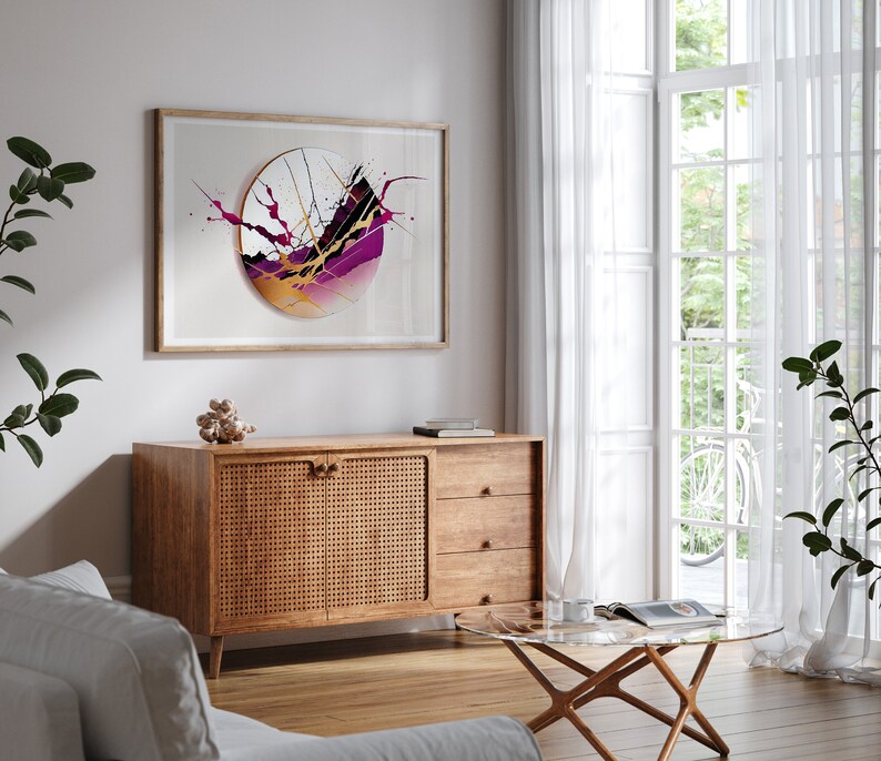 Wabi Sabi Enso Zen Circle Wall Art, Simple Kintsugi Japandi Watercolor ...
