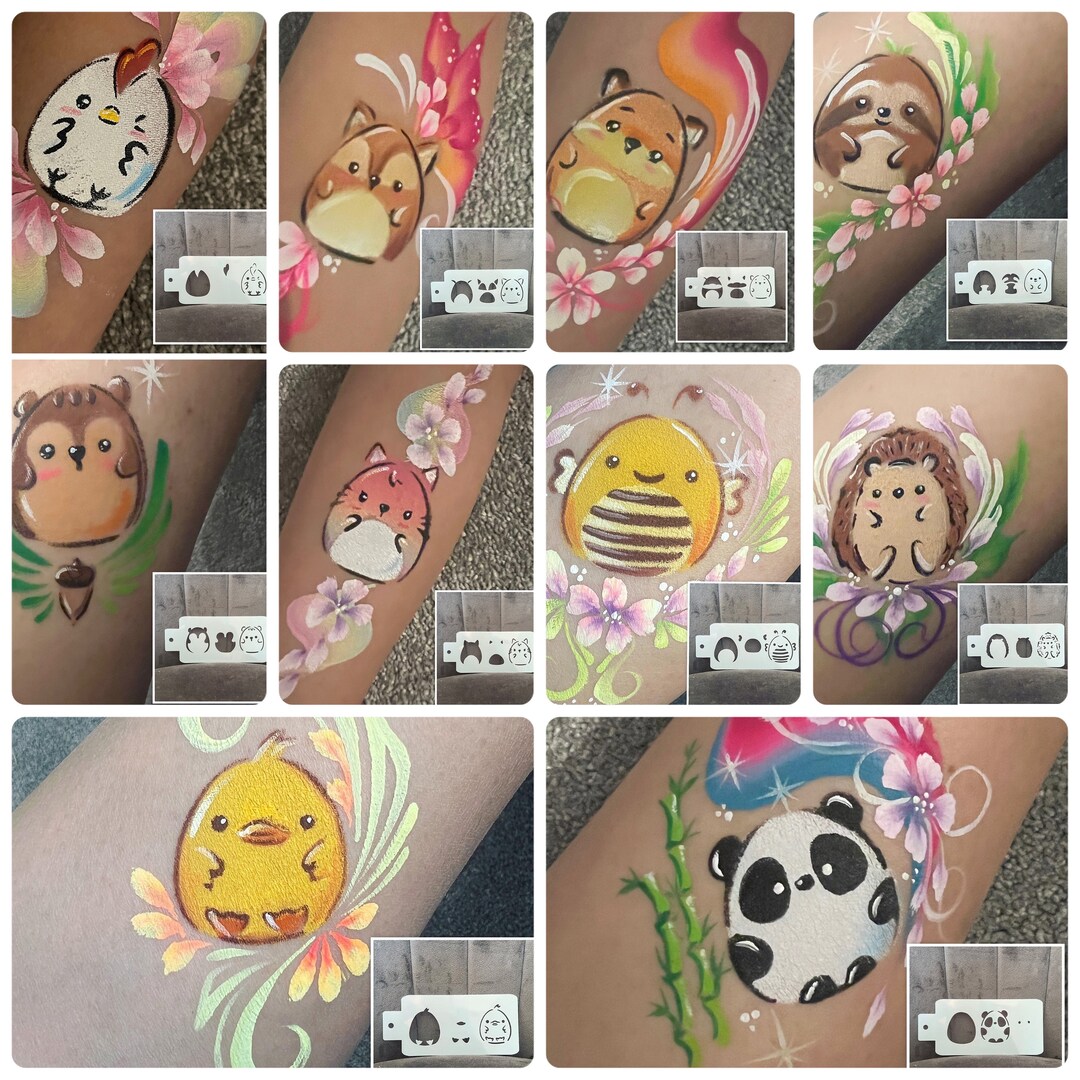 10 Face Painting Stencils Face Paint Stencils Animal Stencils Two Step 