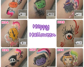 8 Face Painting Stencils | Face Paint Stencils | Halloween Stencils | Multi Step Stencils | Two Step stencil