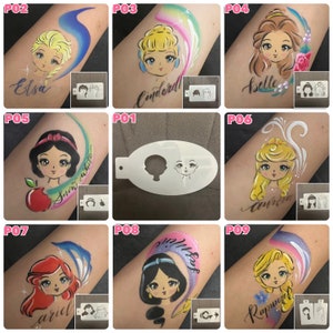 Stencil per pittura facciale / Stencil per pittura facciale / Stencil per principesse / Stencil in due fasi