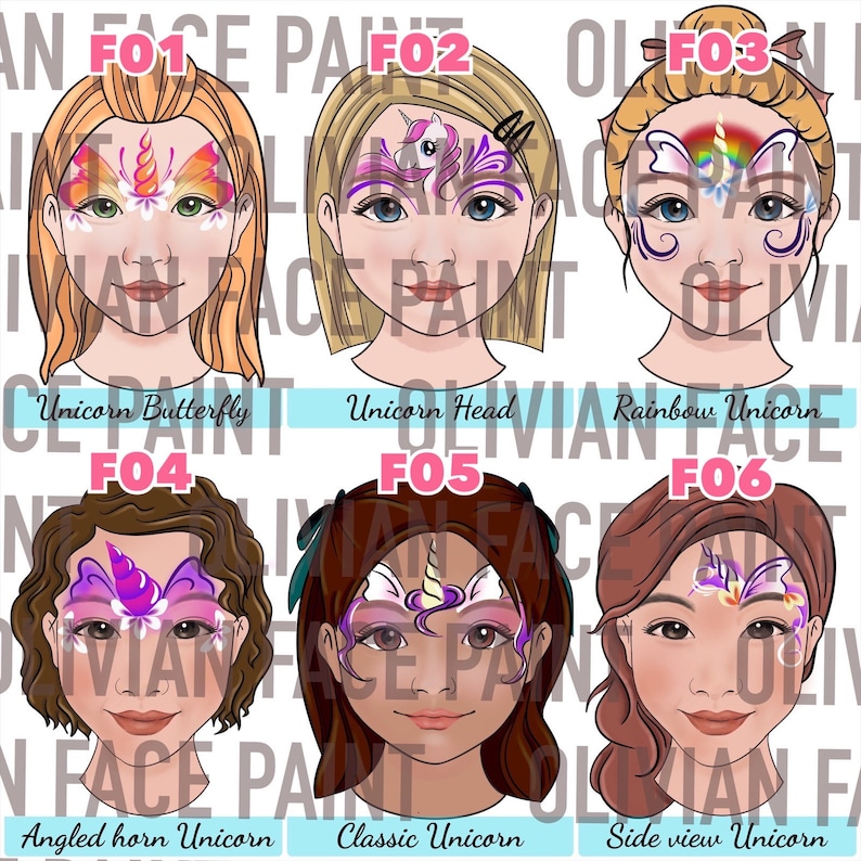 ANY 1 Free Selection of Face Paint Menu Board Face Paint - Etsy