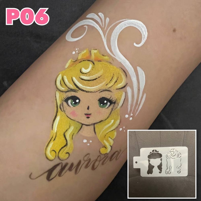 ONE Face Painting Stencil Face Paint Stencils Princess Stencils two step stencil P06