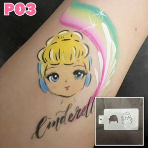 ONE Face Painting Stencil Face Paint Stencils Princess Stencils two step stencil P03