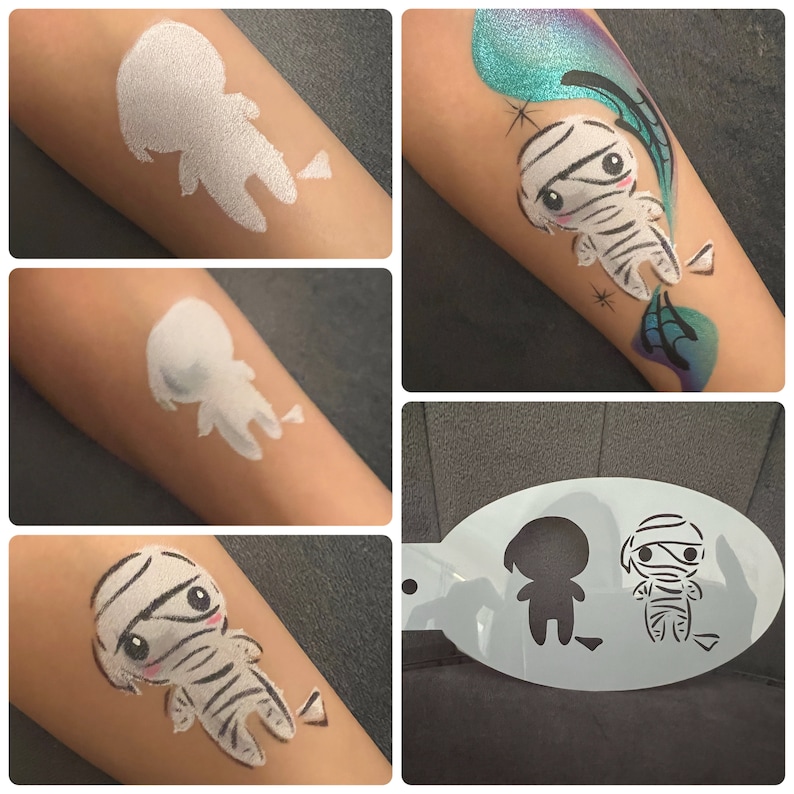 6 Face Painting Stencils Face Paint Stencils Halloween Etsy