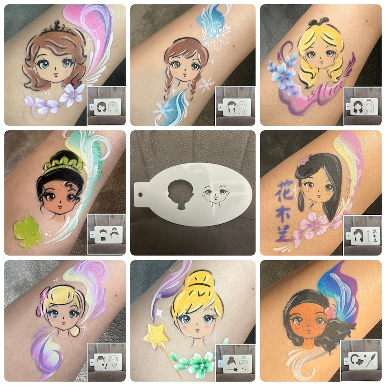 Face Painting Stencils Face Paint Stencils Princess Etsy