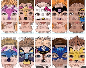 10 design Cartoon Gesichtsfarbe Menu Board, Gesichtsfarbe Word Board, Gesichtsfarbe Designbrett, Gesichtsfarbe Cartoon Design, Digitaldruck