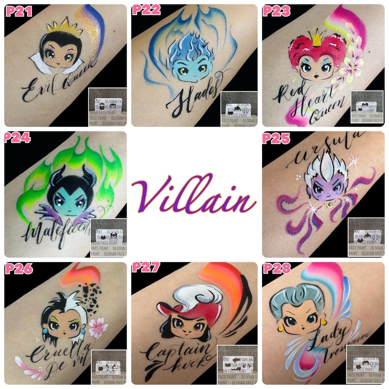 ONE Face Painting Stencil Face Paint Stencils Villain Stencils Two Step
