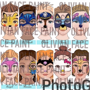 10 design Cartoon Gesichtsfarbe Menu Board, Gesichtsfarbe Word Board, Gesichtsfarbe Designbrett, Gesichtsfarbe Cartoon Design, Digitaldruck