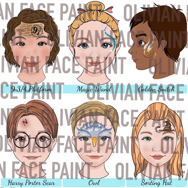 Face Paint Menu Board, Face Paint Word Board, Face Paint Design Board, Face Paint themed Design, movie themed Digital Print