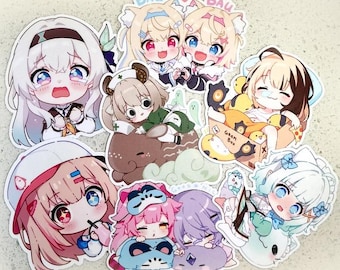 2 autocollants animés en vinyle [Hololive, Nimi, Menthe, Luciole]