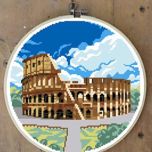 Colosseum - Rome, Italy - Cross Stitch Pattern - PDF Download - Digital Download -