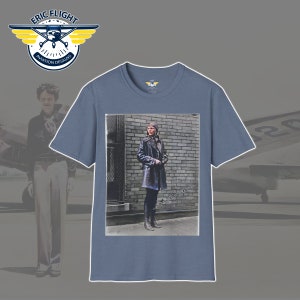 Camiseta Orgullo Amelia Earhart: ¡Celebramos a la pionera icónica de la aviación! Camiseta unisex de estilo suave para pilotos, aviadoras y entusiastas de la aviación.