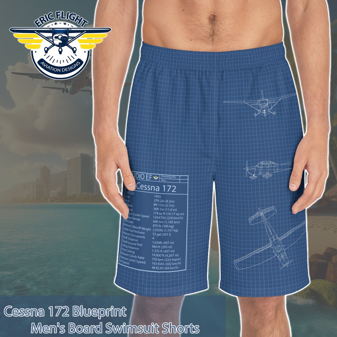 Airplane Pattern Print Men's Shorts
