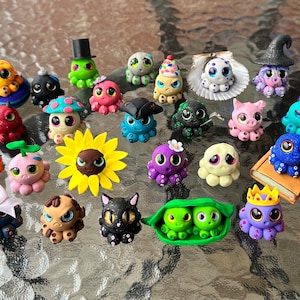 Baby Polymer Clay Octopus Characters