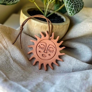 Terracotta Sun Ornament | Essential Oil Diffuser | Handmade Ceramics Diffuser