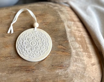 Ceramics Ornament | Lace Ornament | Mandala | Wedding Decor | Home Decor | Wall Hanging | Farmhouse Decor | Simple Decor | Lace Optic | Gift