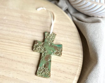 Cross Ornament | Ceramics Ornament | Cross | Home Decor| Christian Art |Christian | Handmade Gift | Baptism | Communion | Wedding Gift