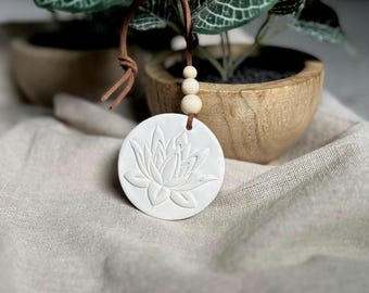Lotus Flower Ceramic Essential Oil Diffuser Ornament | Handmade Aromatherapy Home Decor
