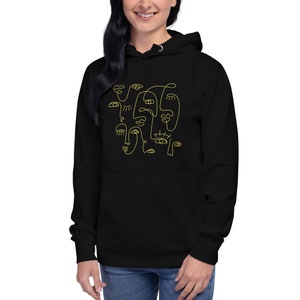 Surreal Face Abstract Shapes Hoodie - Unique and Stylish Apparel