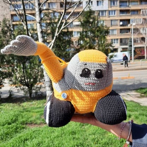 Zabawka szydełkowa Koparka amigurumi maszyna ciężka górnicza szydełkowa maszyna hak bager zabawka dla dzieci