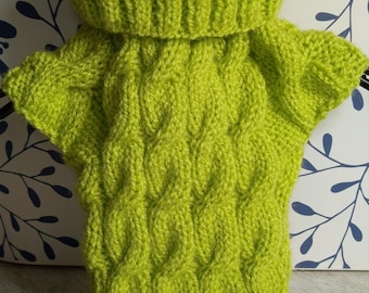 Ropa para perros, chaleco de punto para perros, ropa para perros con botones, ropa para cachorros de razas pequeñas, ropa verde brillante para pasear perros, ropa