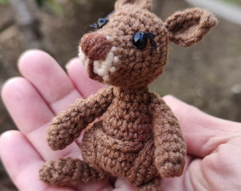 Uncinetto Baby Kangaroo Amigurumi Carino Animale Adatto per Bambini Giocattolo Bambola Fatto a Mano