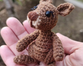 Crochet bébé kangourou Amigurumi Animal mignon adapté aux enfants enfants jouet poupée à la main