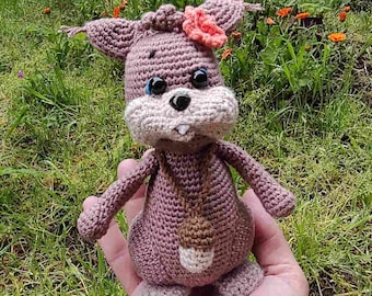 Crochet Squirrel Amigurumi – Handmade Plush Baby Toy