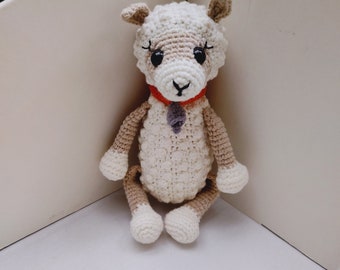 Cordero de ganchillo, cordero blanco para niños, juguete de punto
