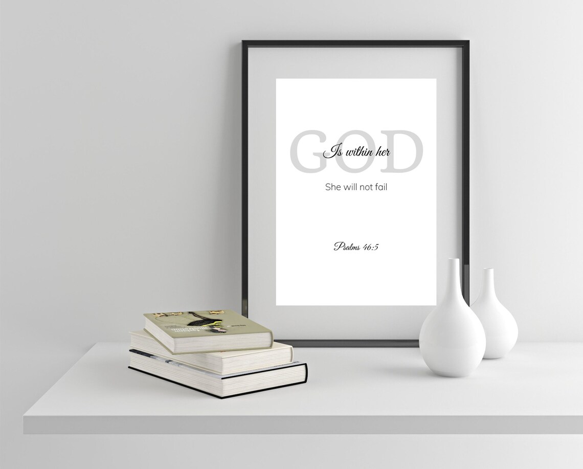 Psalm 46:5, God is Within Her, Printable Bible Verse Wall Art ...