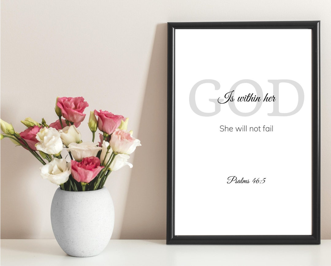 Psalm 46:5, God is Within Her, Printable Bible Verse Wall Art ...