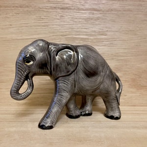 Vintage Grey Porcelain Elephant