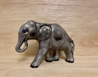 Vintage Grauer Porzellan Elefant