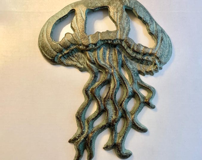 Rustic Cast Iron Nautical Jellyfish Wall Decor - Etsy